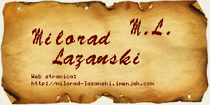 Milorad Lazanski vizit kartica